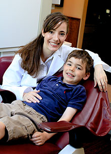 Dr. Bork with a child patient ALLEN, TX